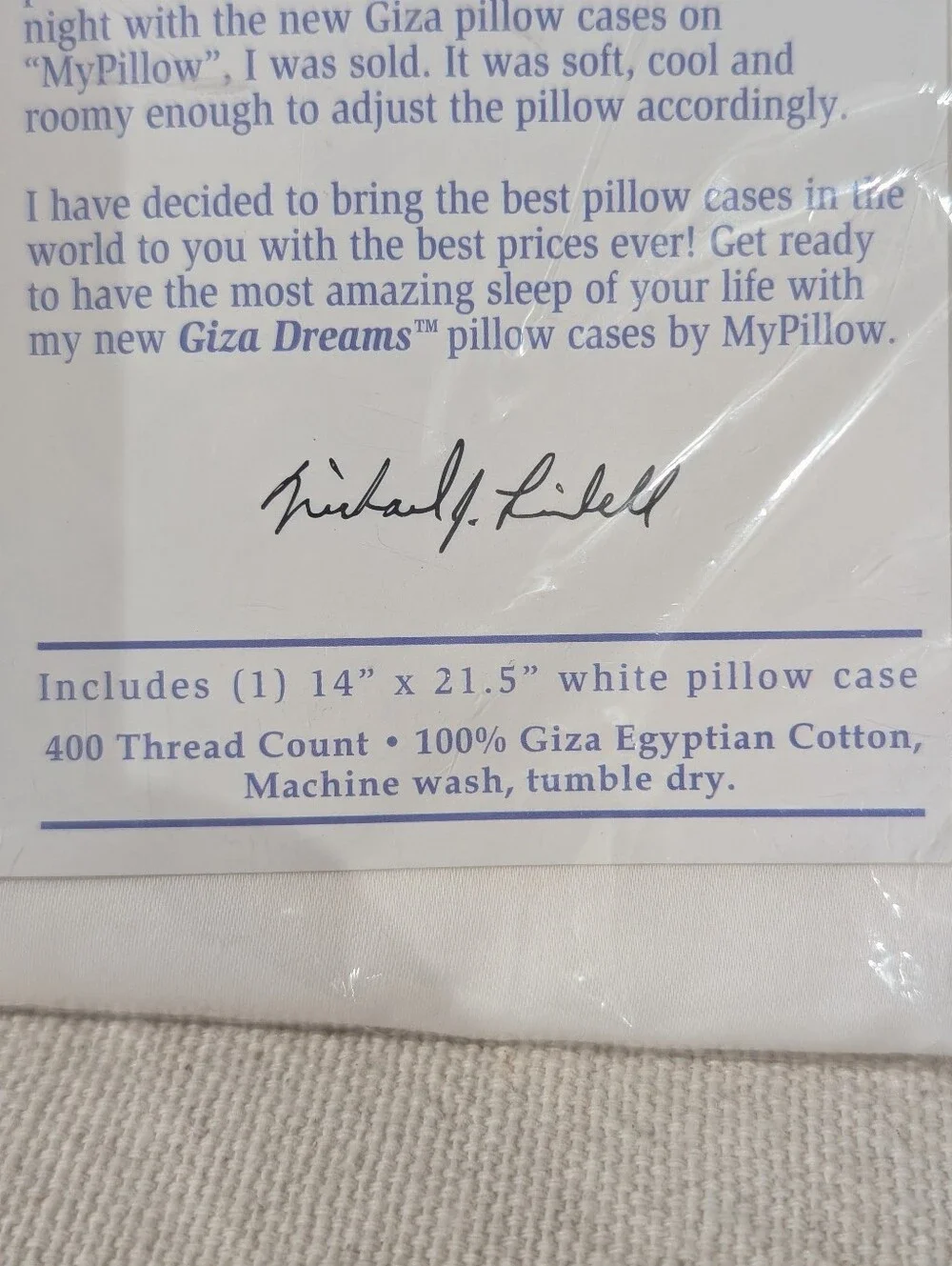 New My Pillow Giza Dream Travel Pillowcase 14” X 21.5” Egyptian Cotton x1 Piece